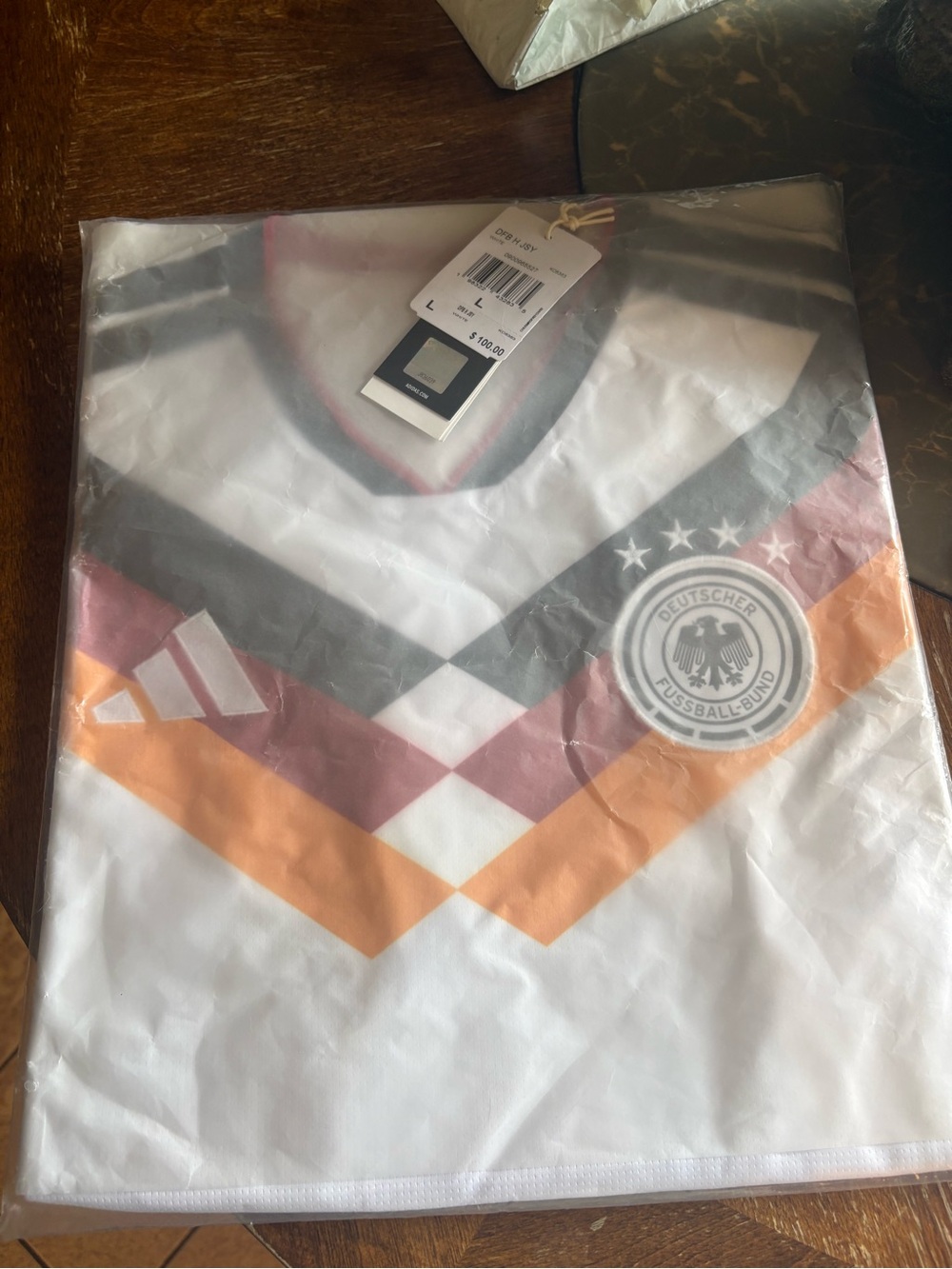 Adidas Germany World Cup Home Soccer Jersey - White/Black/Red/Gold